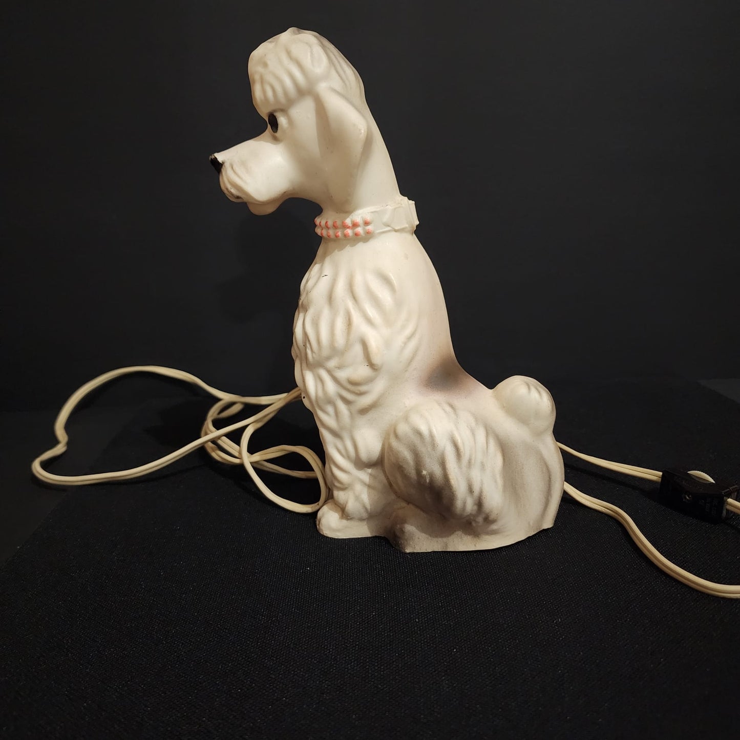 VINTAGE NAN- SAN ROCKLAND MASS USA HARD PLASTIC POODLE LAMP NIGHT LIGHT