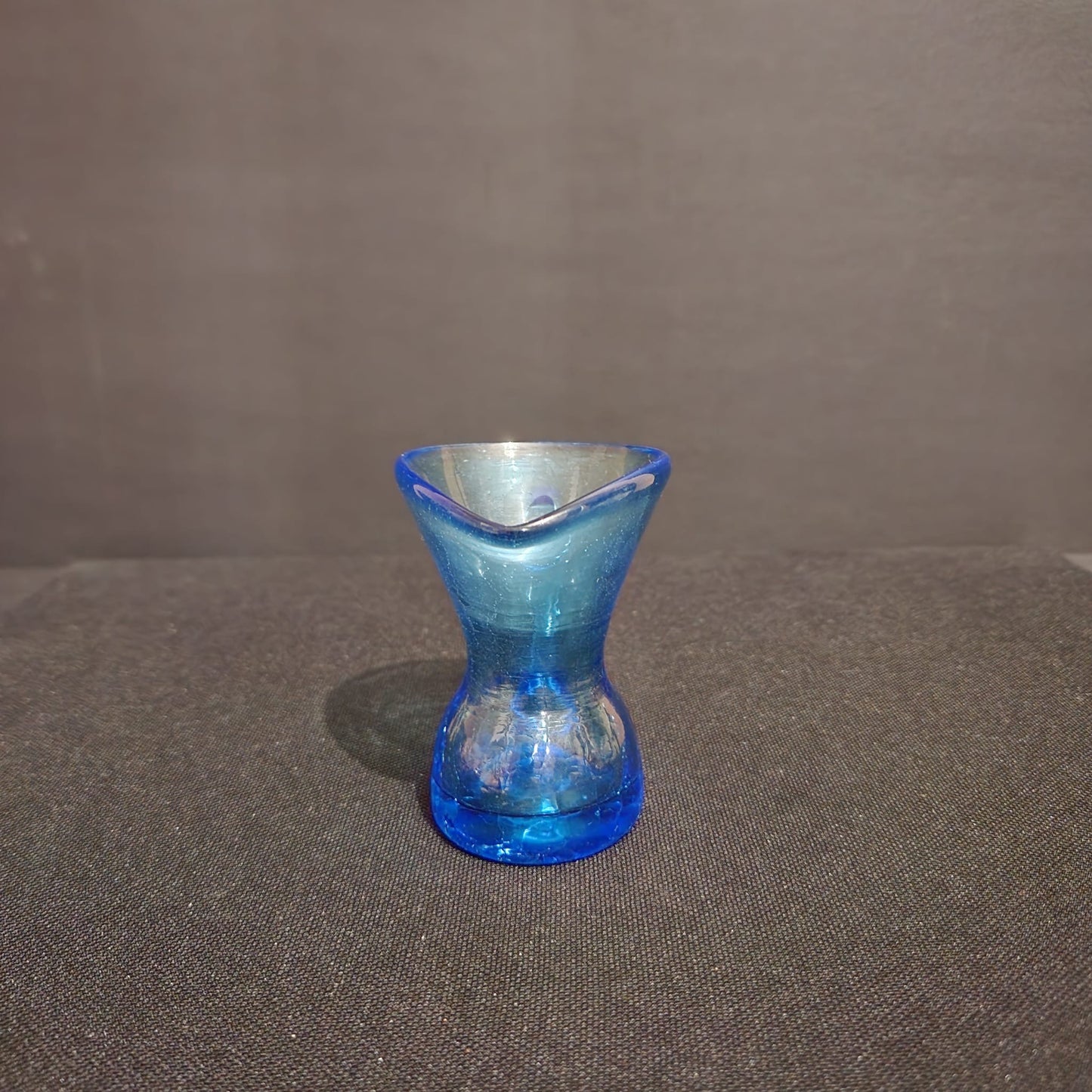 Blue Crackle Glass Pitcher