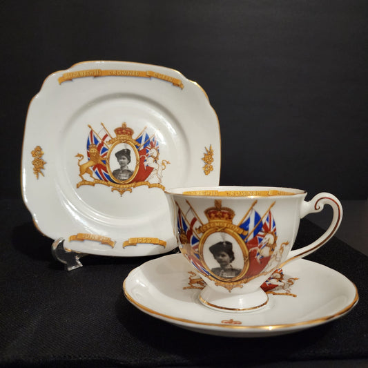 Queen Elizabeth Coronation Teacup, Saucer and Plate June 2, 1953