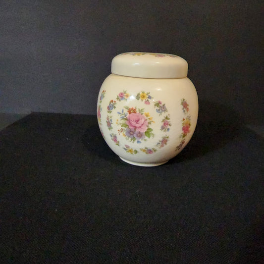 Vintage Ginger Jar with Lid / Sadler England Floral Rose Design