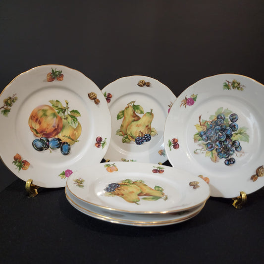 Czech Czechoslovakia Toscport Fruit Plate Bohemian China ( $10 EACH)