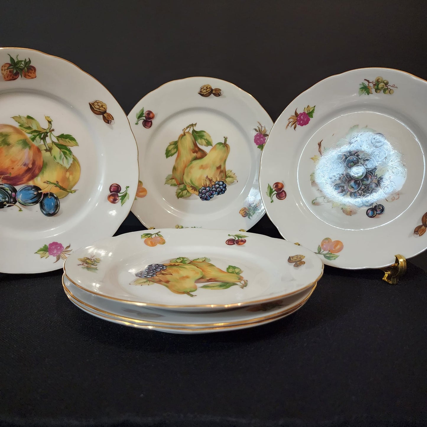 Czech Czechoslovakia Toscport Fruit Plate Bohemian China ( $10 EACH)